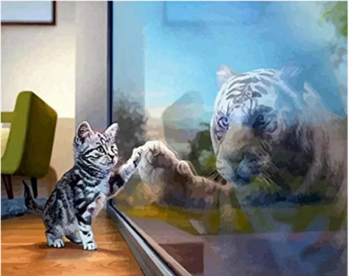 T-H6.2 GC75798  Diamond Painting -Canvas 50x40cm - Painting 45x35cm Tiger