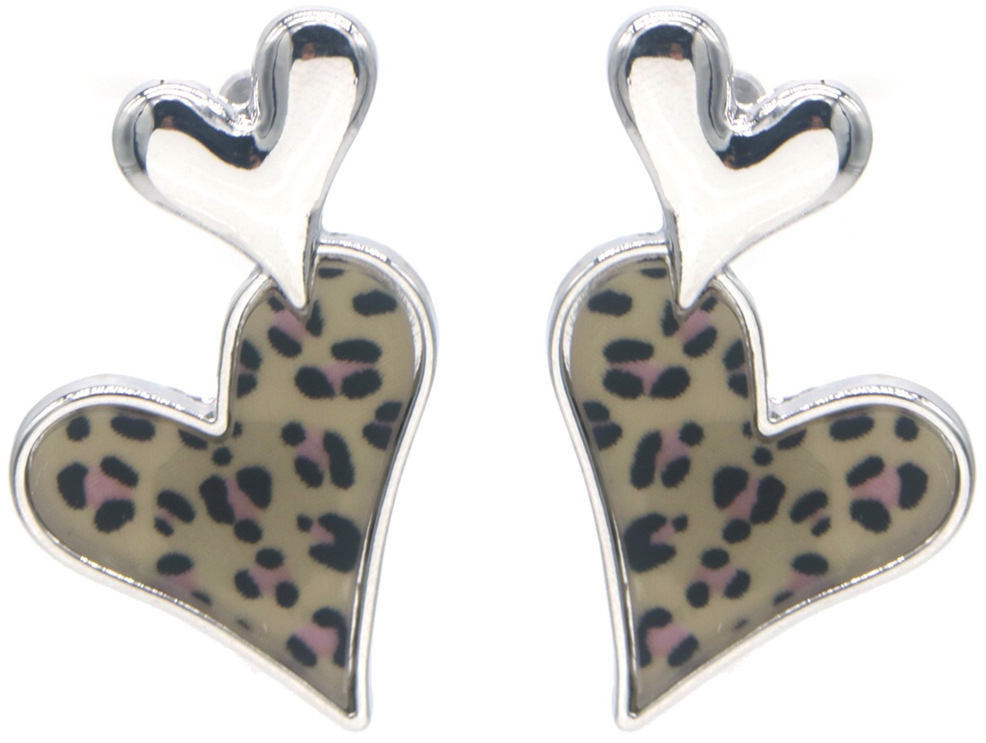 H-A19.5 E2591-160S Fashion Earrings Hearts Leopard 5cm