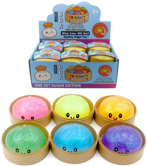 Q-H8.1 TOY006-002 Squishy Dumpling Glitter 8.5cm - 12pcs
