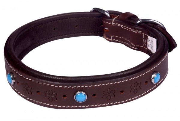 G-E17.1 MTDC-004 Leather Dog Collar Brown XS 44x2cm