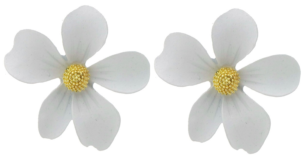 G-B9.2 E002-008-3 Earrings Flower 3cm