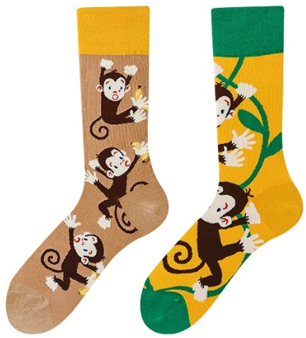 S-H4.2 SOCKS2512-181 Pair of Socks Size 38-45 Monkeys