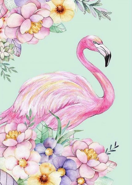 T-P5.1 GM040 Diamond Painting Flamingo 50x40cm - Square Stones