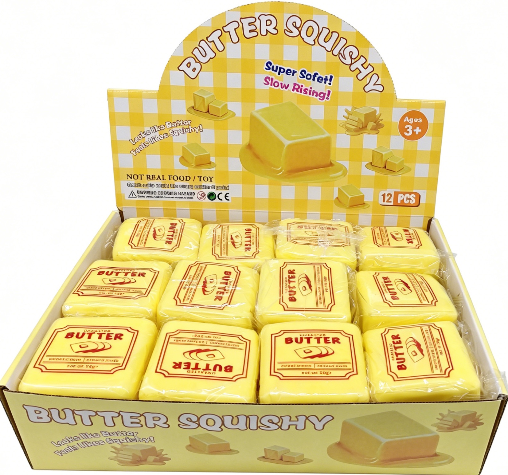 Q-A7.1 TOY2619-020 Squishy Butter Slow Rising 7x7cm - 12pcs