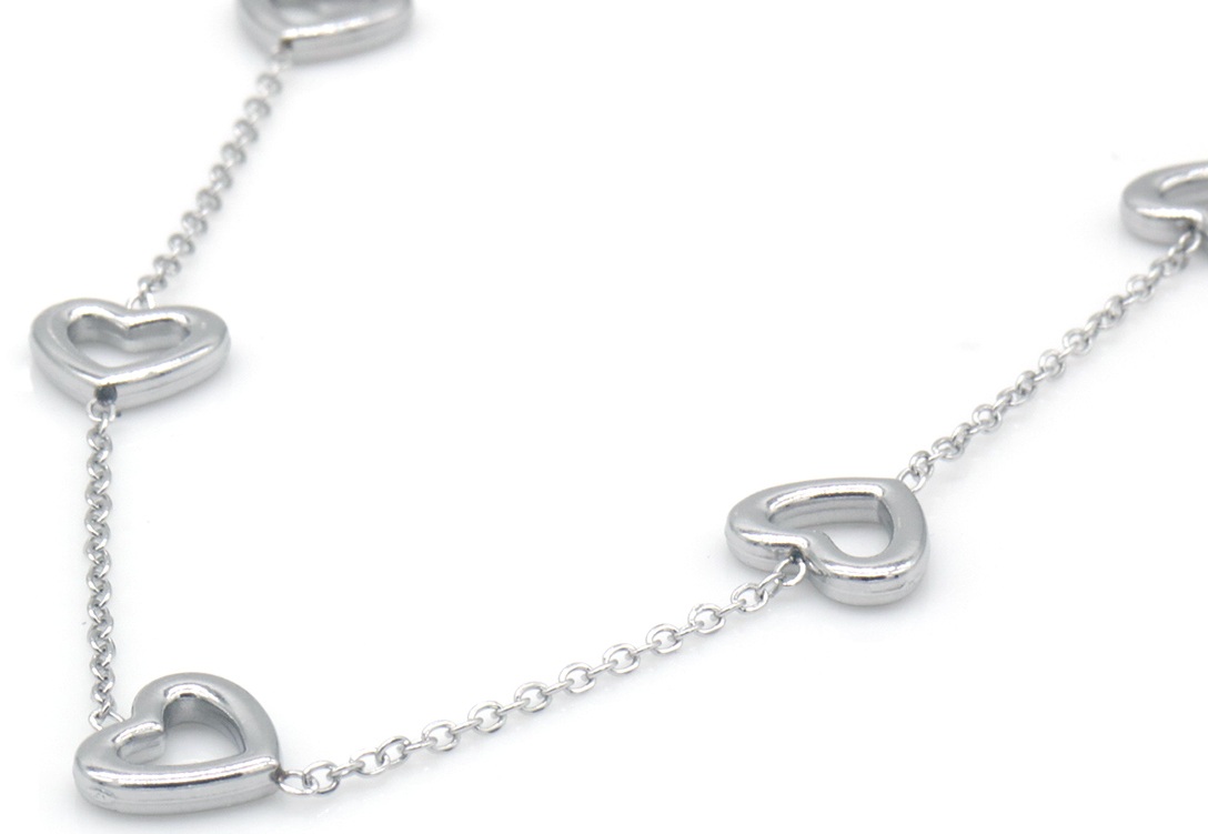 C-C15.3 N2583-001S S. Steel Necklace Hearts 40-45cm