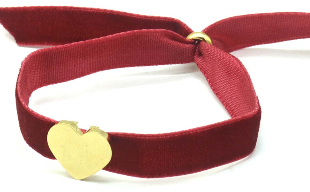 D-C4.4 B221-324 No. 7 S. Steel Bracelet Velvet Red