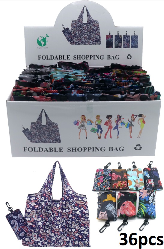 Q-I2.1 BAG916-002 Foldable Shopping Bag 40x40cm Keychain - 36pcs