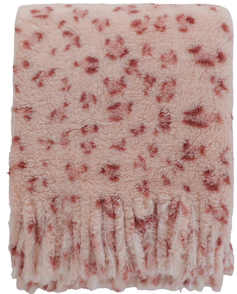 Y-E2.5 SCARF1006-002-4 Soft Fluffy Scarf Leopard 160x60cm Pink