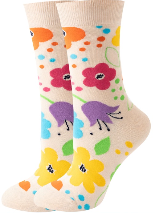 S-E4.1 SOCKS2512-015 Pair of Socks Size 36-43 Flowers