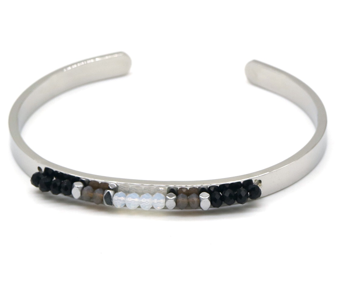 A-E9.1 B010-035S S. Steel Bangle with Beads