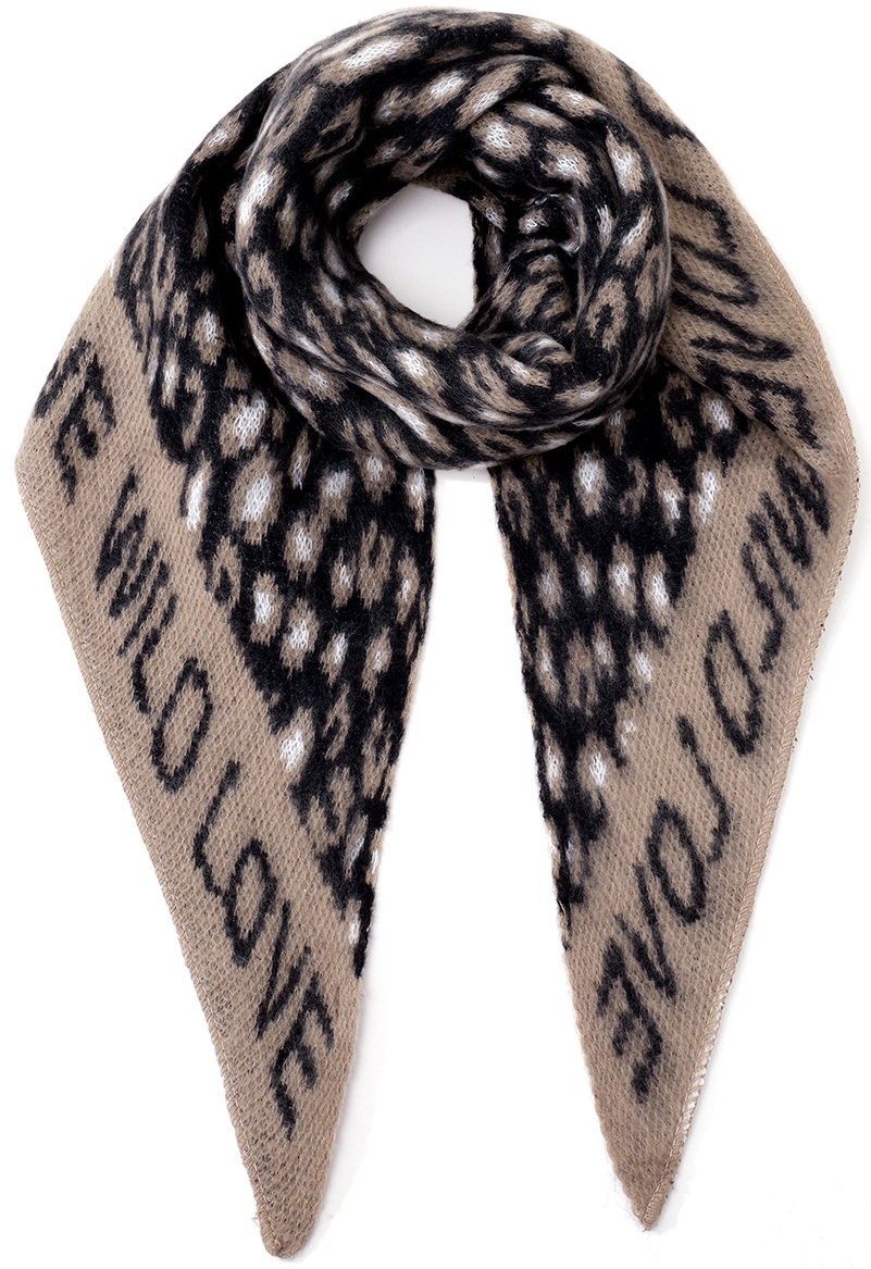 L-C2.1 SCARF1007-003-1 Triangle Scarf Leopard 190x70cm