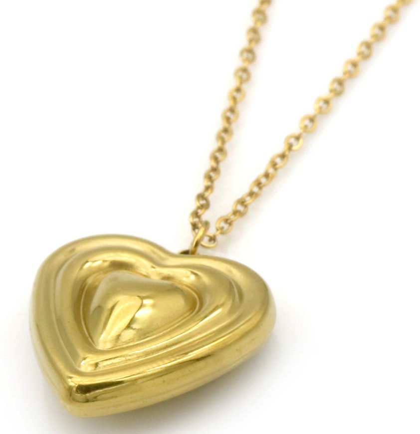 A-E16.3 N2616-031G S. Steel Necklace Heart 40-45cm