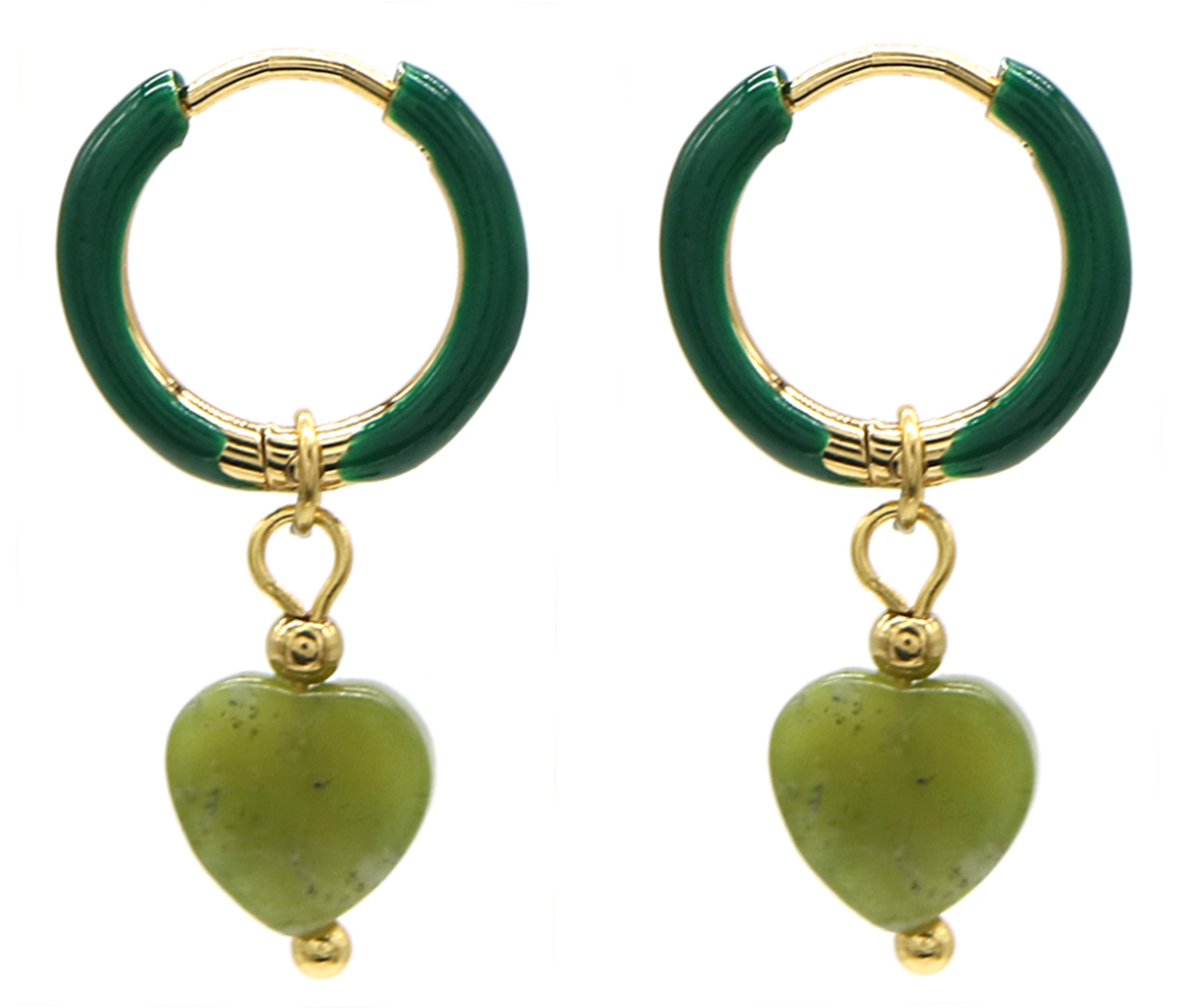 C-E18.4 E2142-031G S. Steel Earrings 1x2.5cm Southern Jade