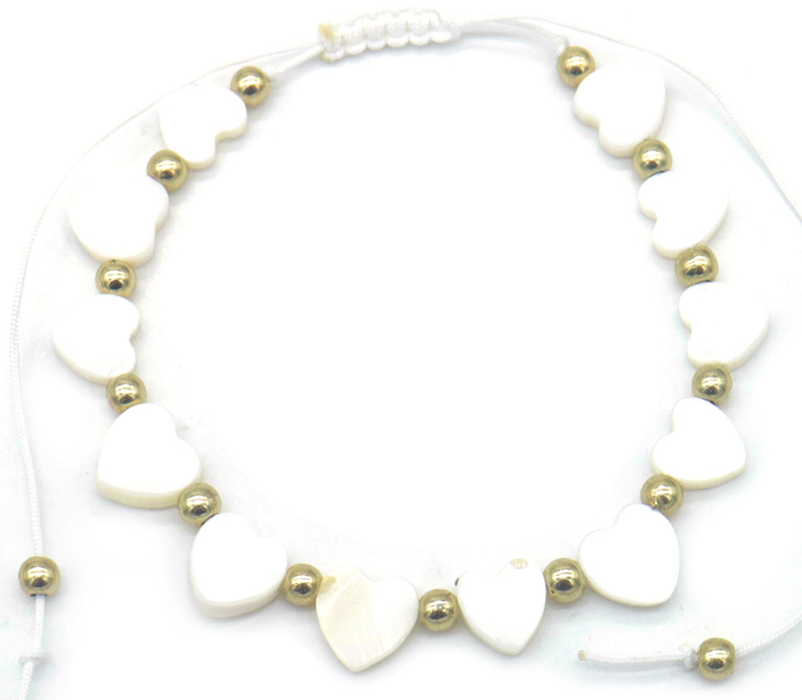 G-E11.2 ANK830-071-1 Anklet Shell Hearts 