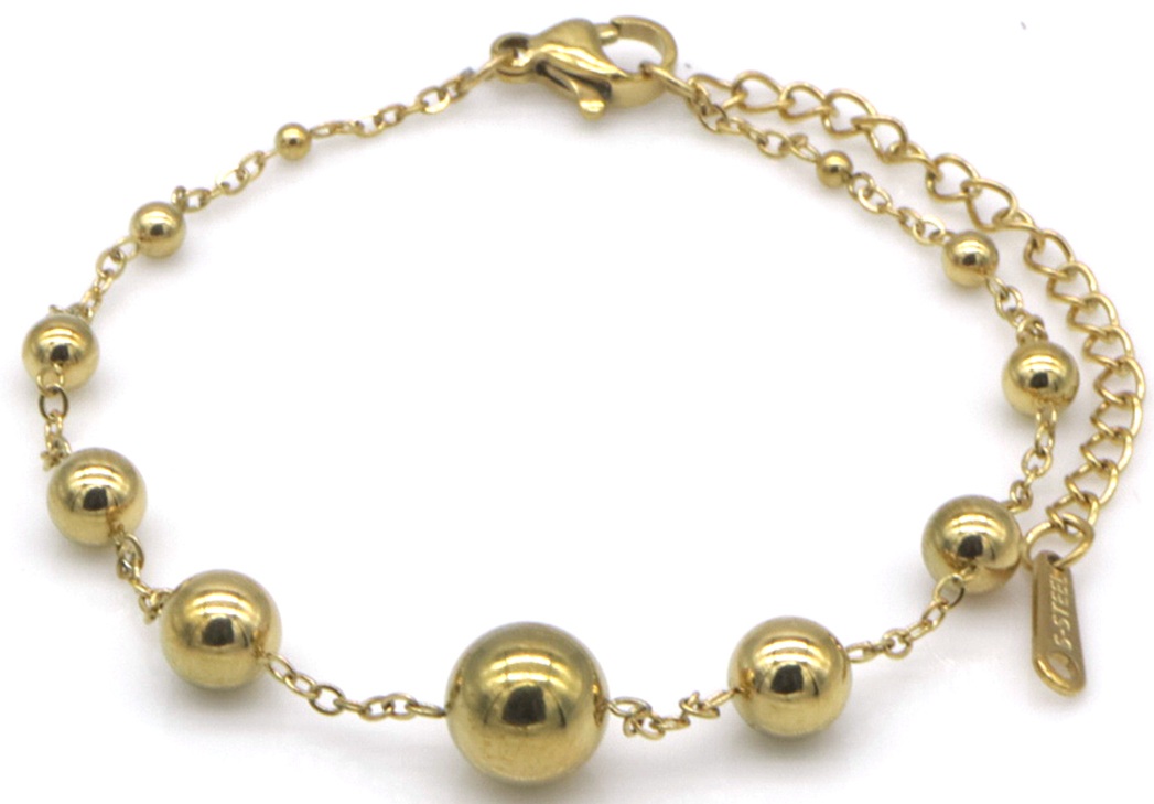 C-C2.2 B2583-018G S. Steel Bracelet Balls 16-21cm