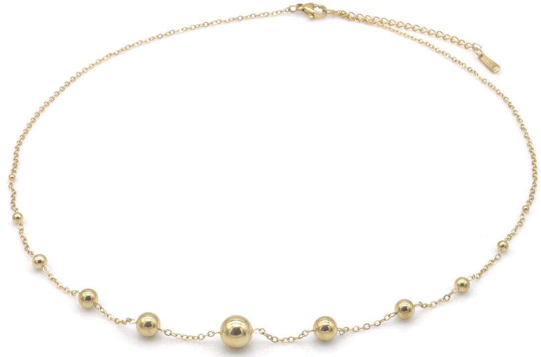C-E15.1 N2583-008G S. Steel Necklace Balls 40-45cm