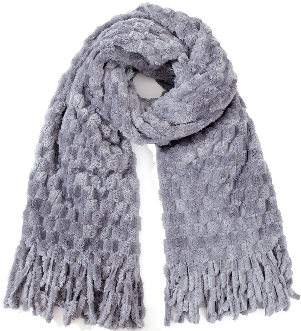 R-L8.2 SCARF1006-001-5 Soft Winter Scarf 180x60cm Grey