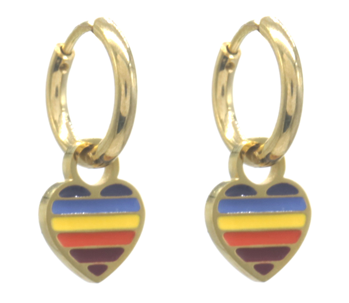 K3-RBE008 S. Steel Earrings Heart