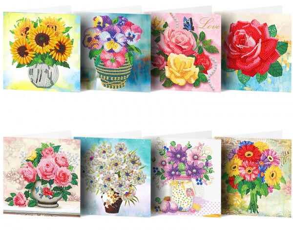 X-P5.2 HKDZ14 Diamond Painting Cards 15x15cm - 8pcs