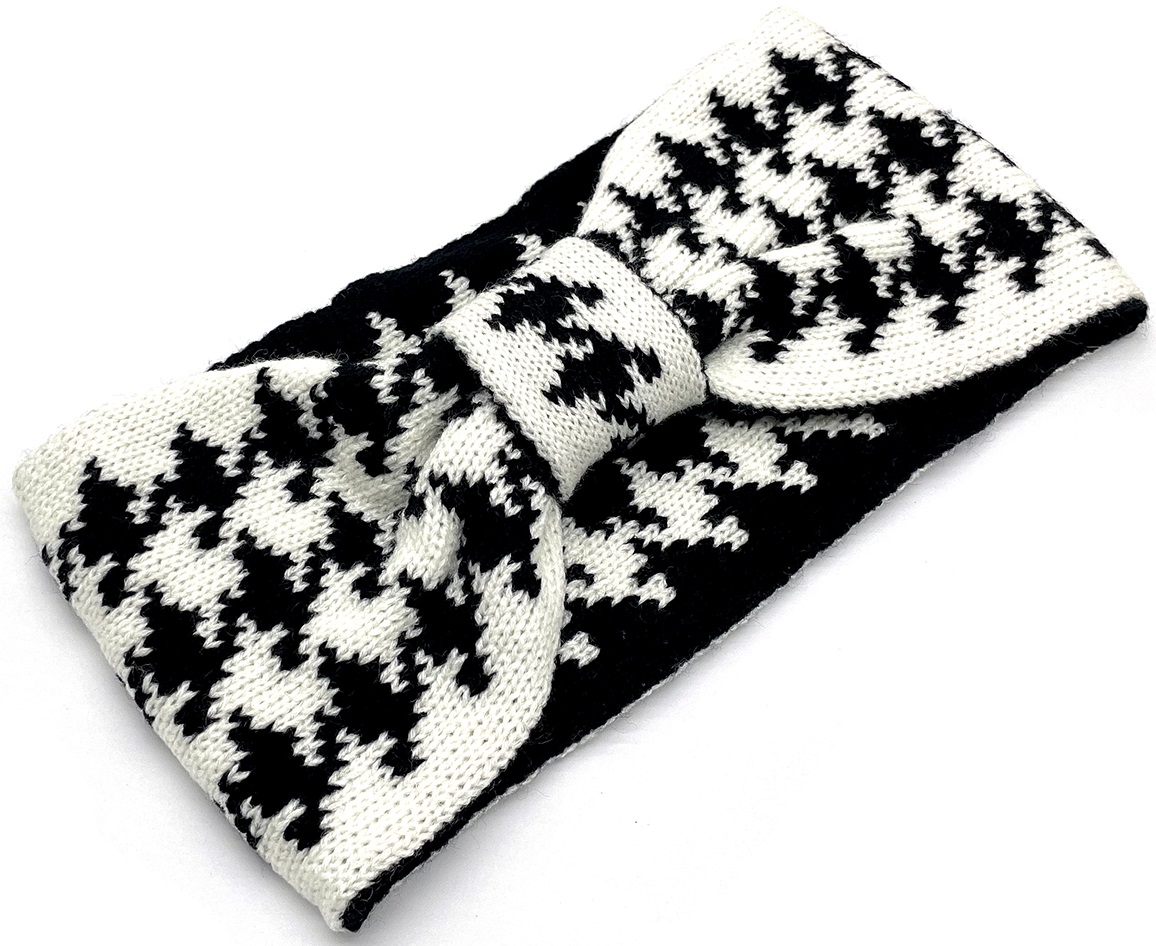 T-L5.2 H401-079 Winter Head Band checkered White