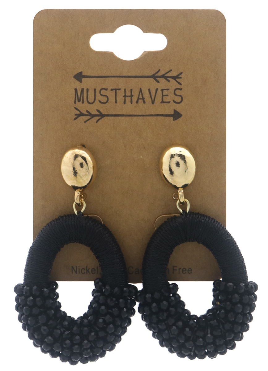 E-B25.2 E007-060-1 Earrings Faceted Glassbeads 4.5x2.8cm