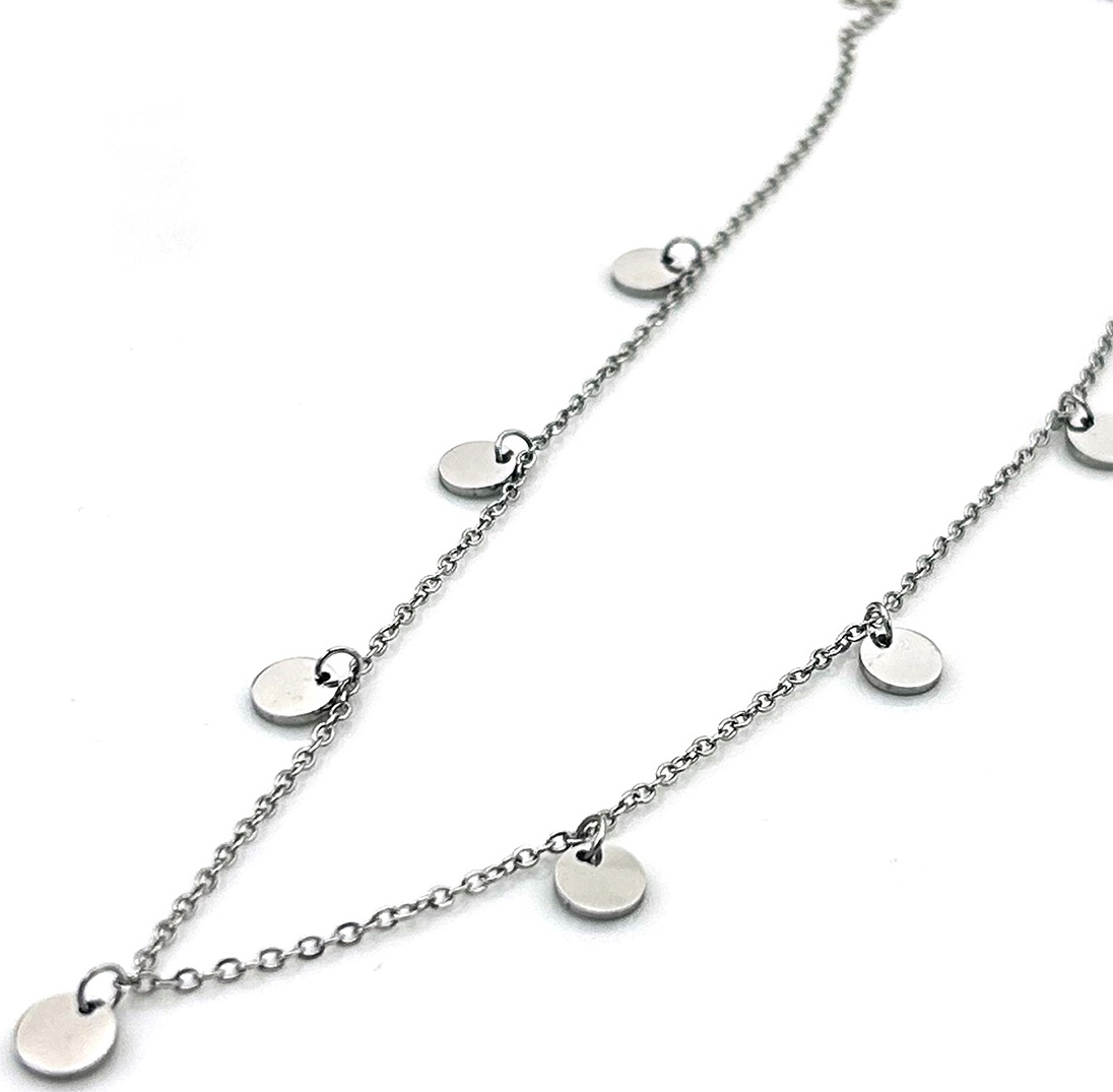 C-D7.3  N1131-005S S. Steel Necklace Coins 40-45cm