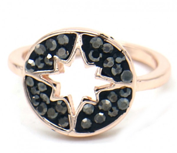 G-C21.2  R532-005R Adjustable Ring Northern Star with Crysta