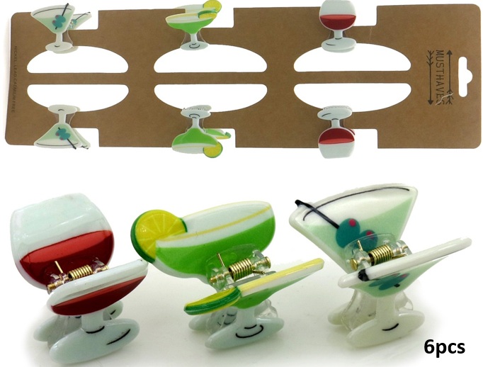Q-C4.2 H1126-008 Hair Clips Cocktails 2.5cm - 6pcs