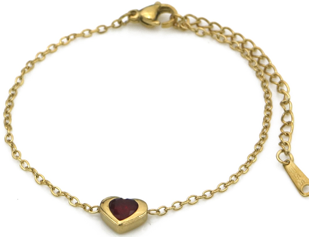 F-D20.4  B1141-003G-2 S. Steel Bracelet Heart 16-21cm