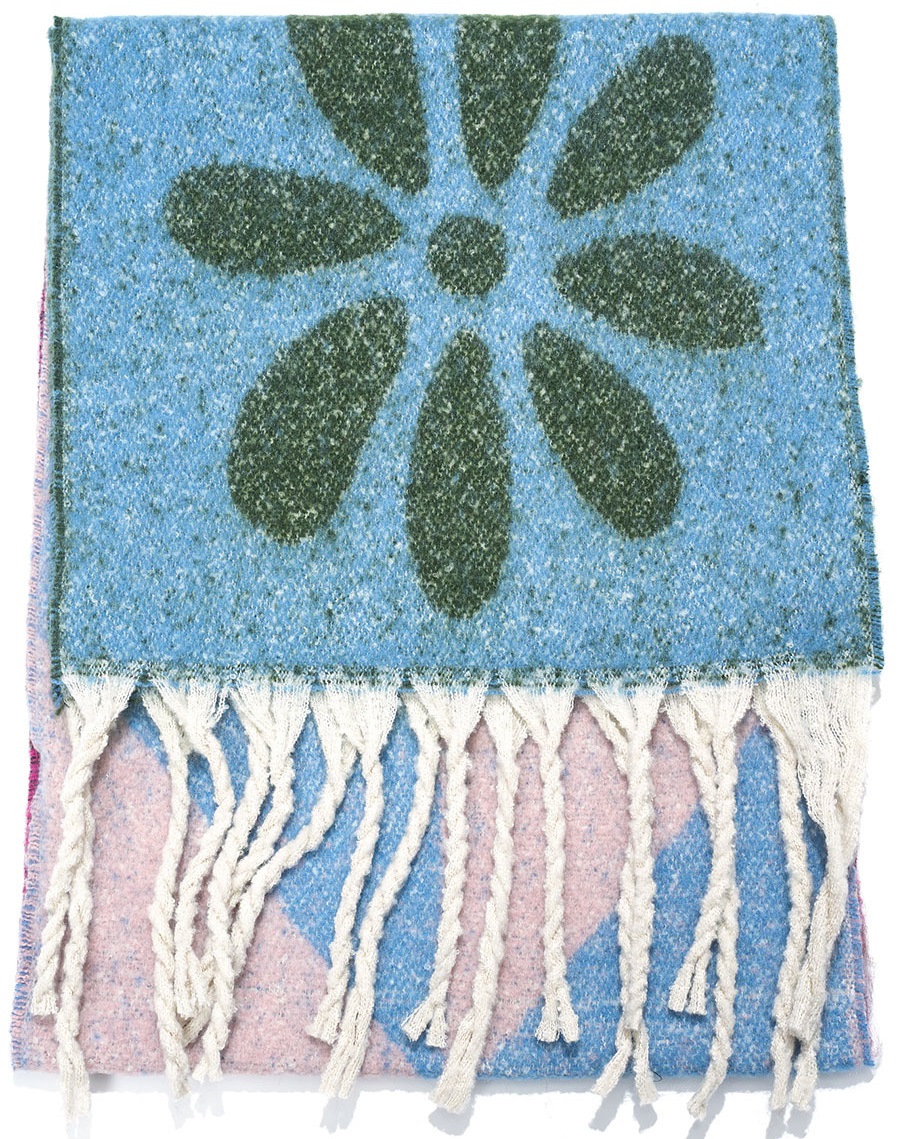 L-B7.2  SCARF705-234-3 Winter Scarf Flower 190x40cm