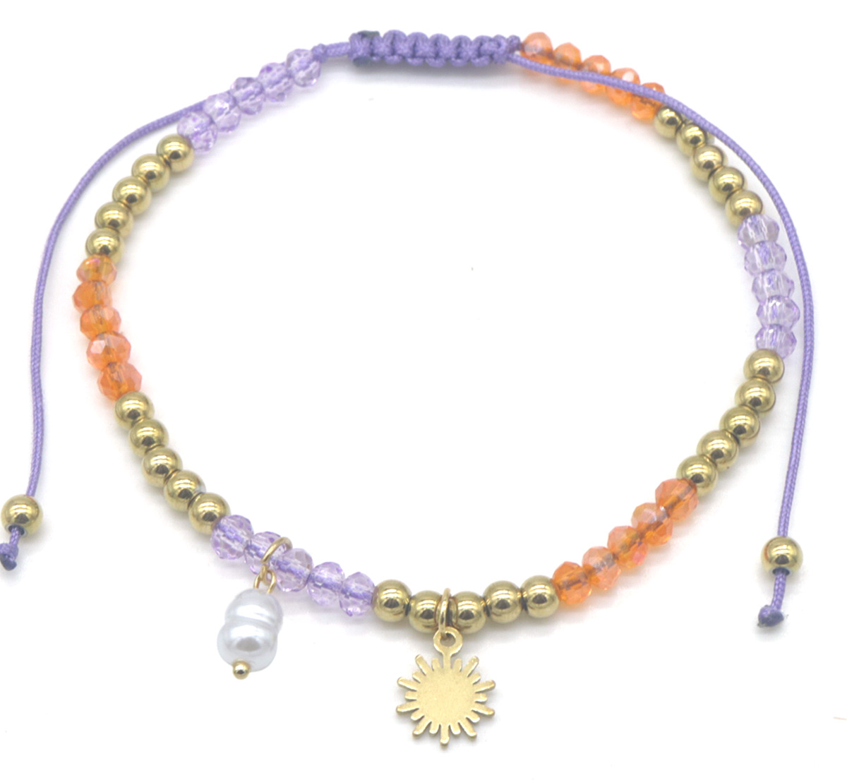 G-D22.2  ANK103-015-2 Anklet S. Steel Glassbeads