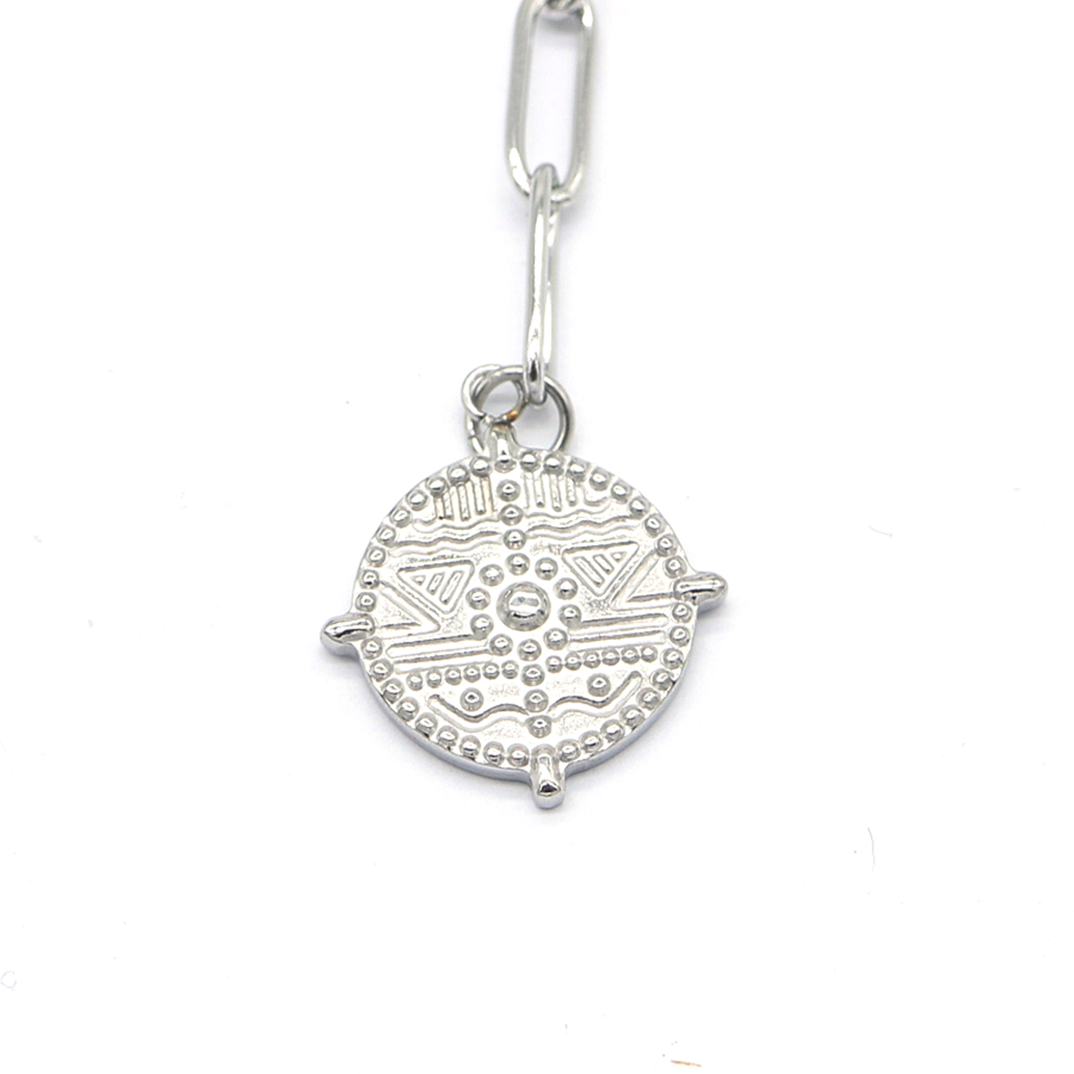 D-C20.1 N2003-005S S. Steel Chain Necklace with Coin Silver
