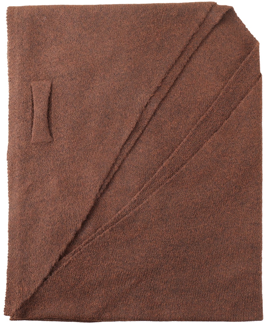 Q-H3.1  SCARF1008-003-6 Triangle Scarf Wool-Viscose 180x75cm Brown