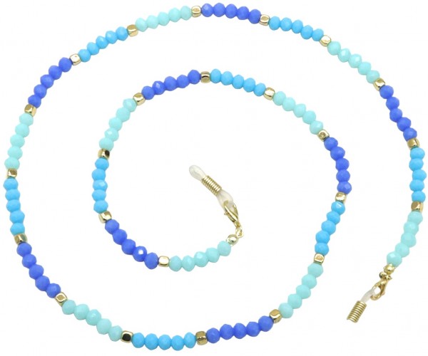 J-B9.1 GL1660-014 Sunglass Chain Faceted Glasssbeads Blue