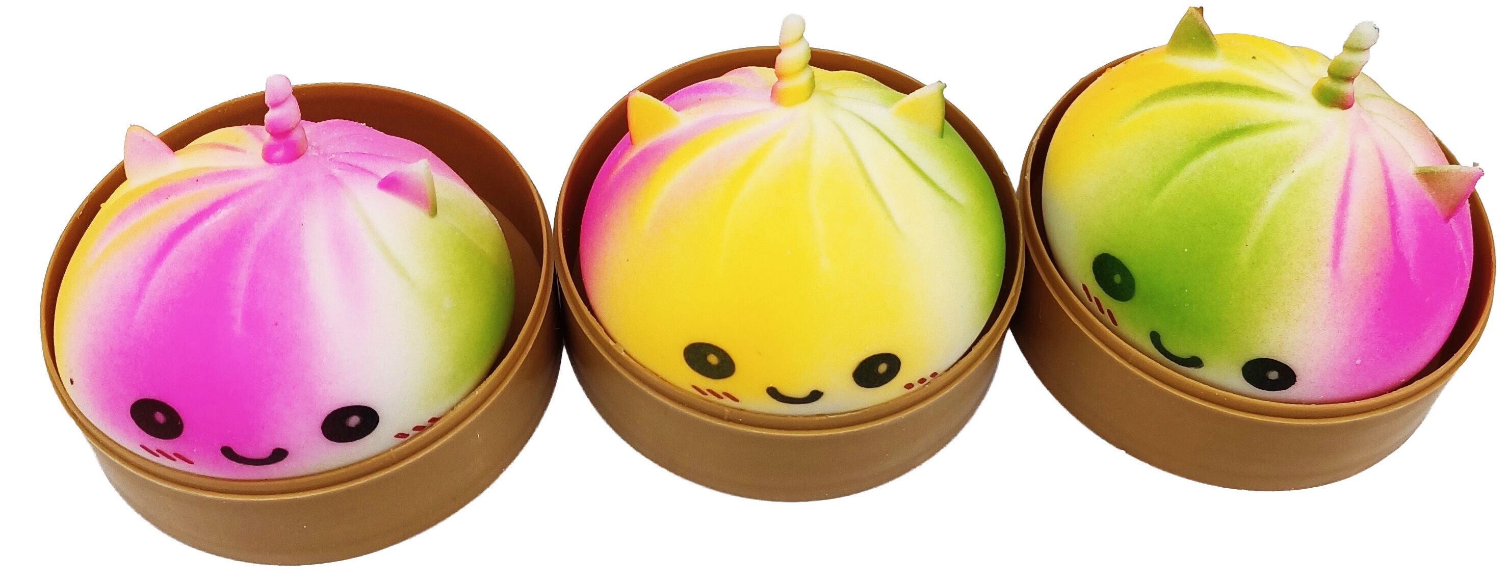 Q-A3.2 TOY2610-112-Rainbow Squishy Dumpling Unicorn 8.5cm - 12pcs