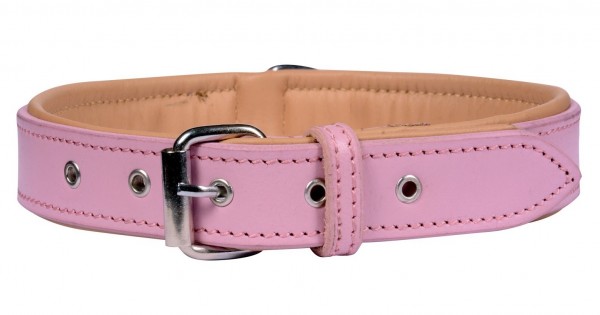 H-E16.2 MTDC-005 Leather Dog Collar Pink XXS 39x2cm