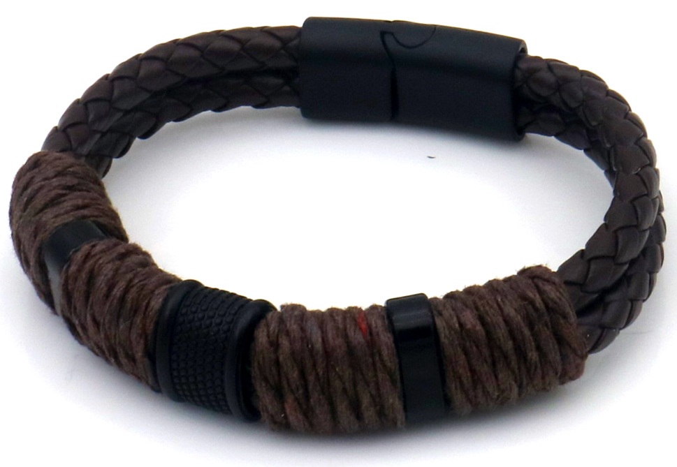 C-E20.3 B25104-007-6 PU Bracelet 21cm Brown-Black