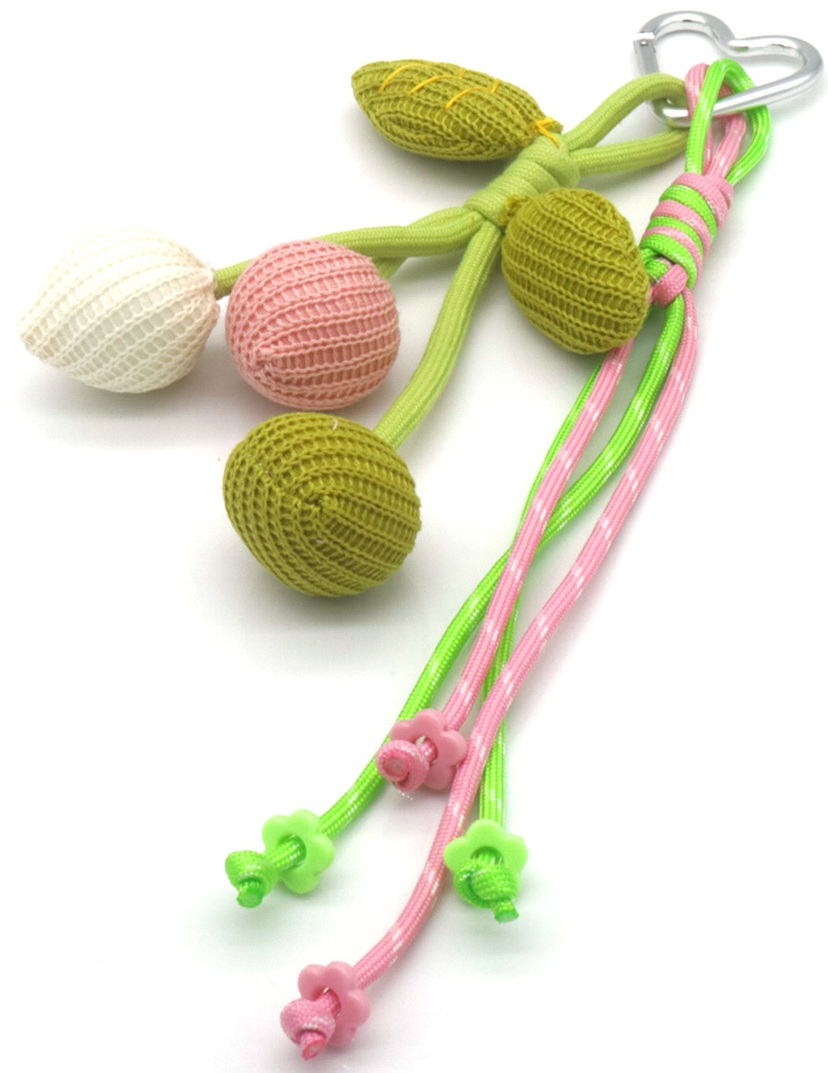 X-P7.3 KEY1025-003 Keychain Bagcharm Knitted Tulips