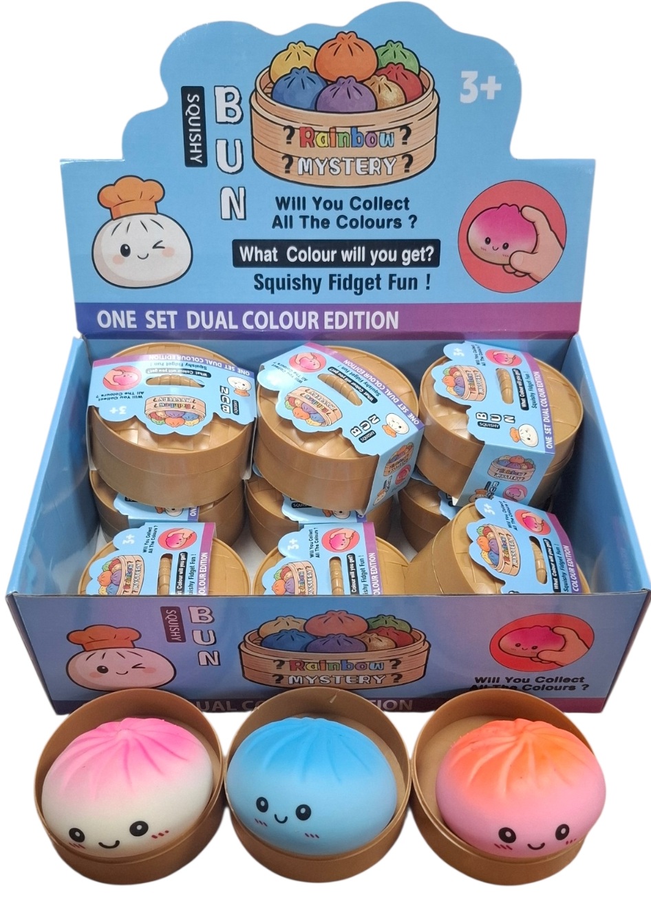 T-B8.2  Squishy Dumpling 8.5cm - Display 12pcs - Double Colour