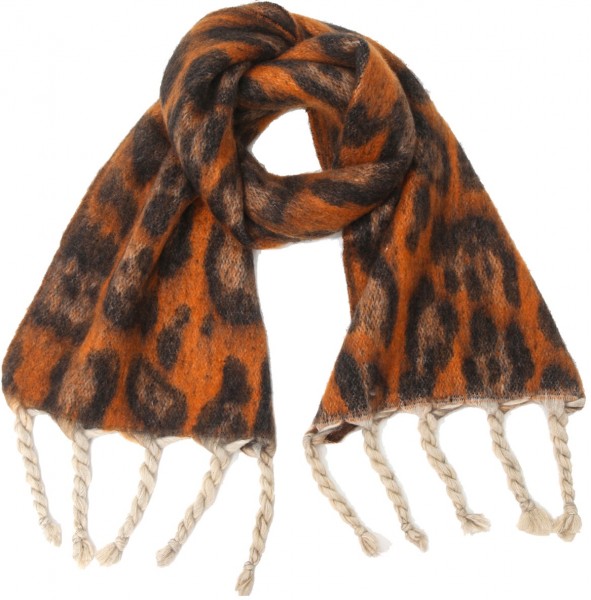 Y-B5.5 SCARF705-062 No. 4 Scarf Leopard 180x50cm Brown