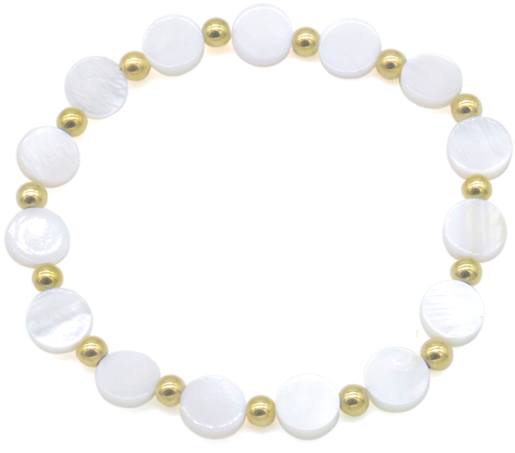 E-B9.2 B100-025 S. Steel Beads with Shells Circles