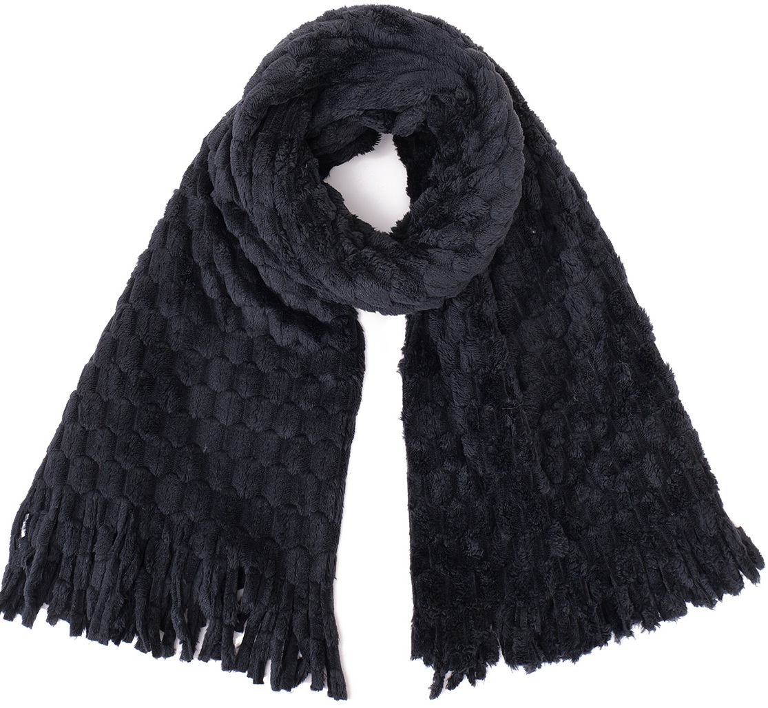 R-C4.1 SCARF1006-001-1 Soft Winter Scarf 180x60cm Black