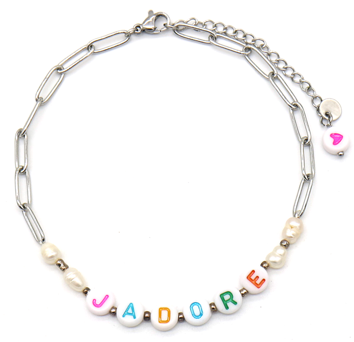 G-D17.3 ANK2126-021S S. Steel Anklet JADORE Silver