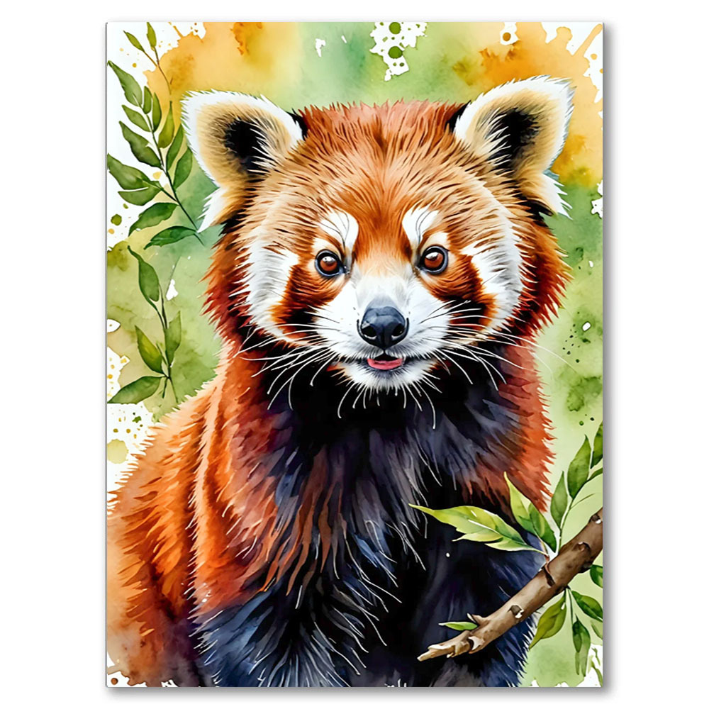 K-F8.1  DP2545069 Diamond Painting -Canvas 30x20cm - Painting 25x15cm Red Panda
