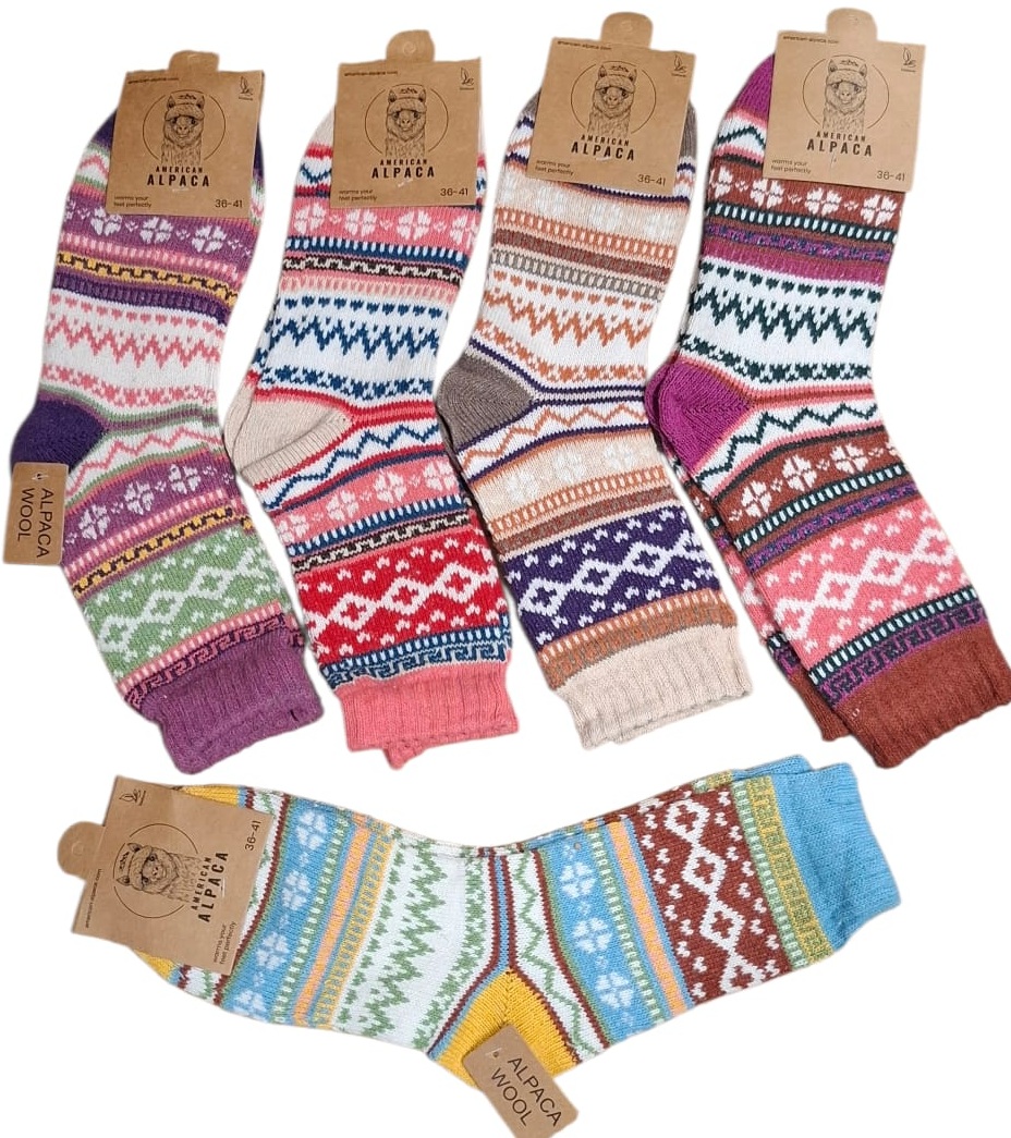 L-B8.1  JN25-8203 Pair of Woolen Socks Size 36-41  - Mixed Colors - 1pc