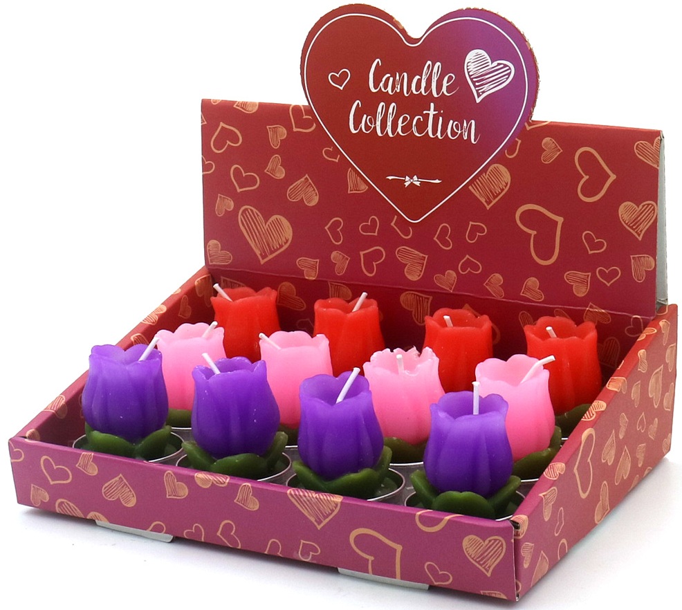 R-O4.2 CA958-006 Candles 5cm Tulips - 12pcs in Display