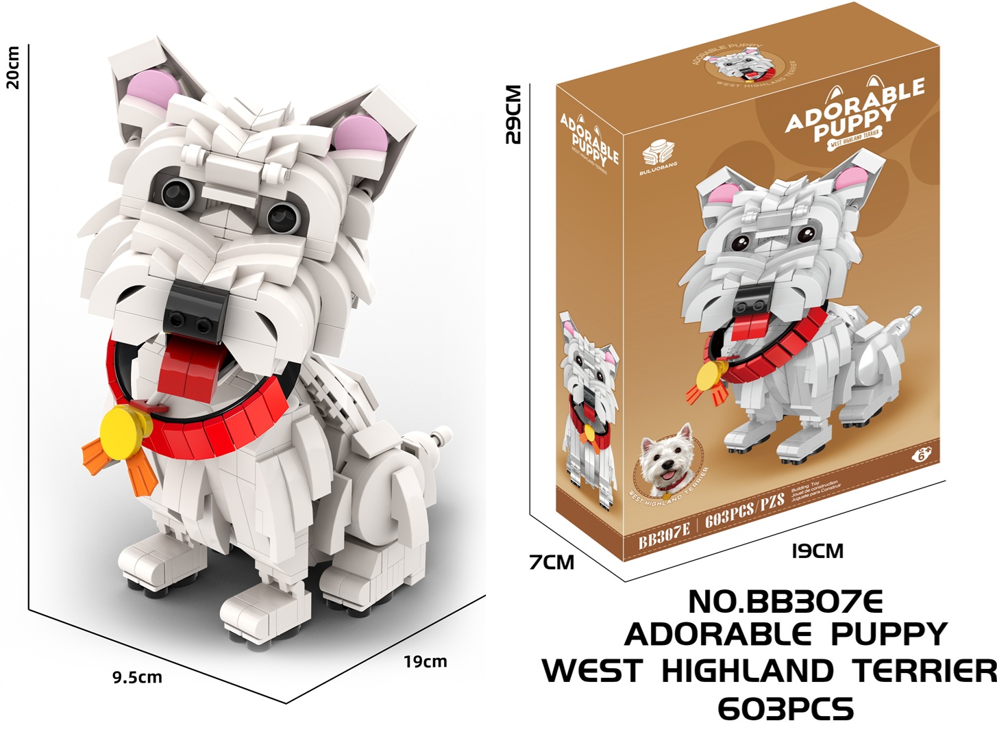 Z-B3.3 BB307E Building Blocks West Highland Terrier - 603pcs