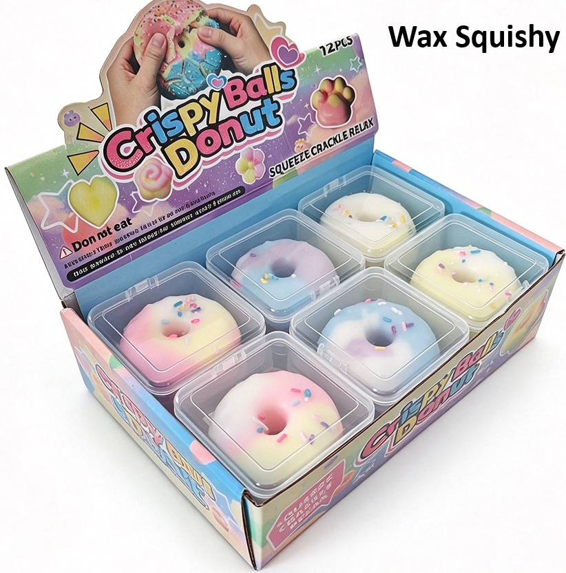 T-B7.2 TOY2636-018 Cracking Wax Squishy Donut 7cm - 12pcs