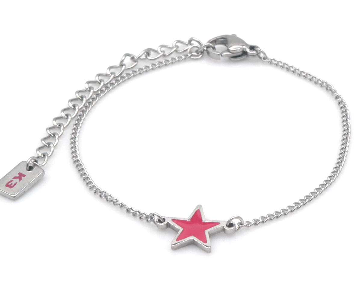 K3-RBB001 S. Steel Bracelet Star