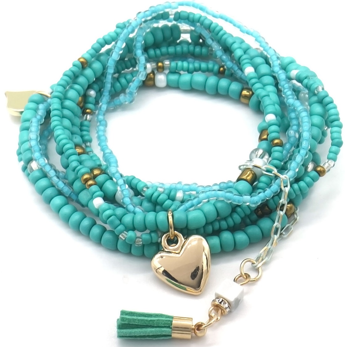 E-C24.2 B1670-037-2 Bracelet Set Glassbeads Blue